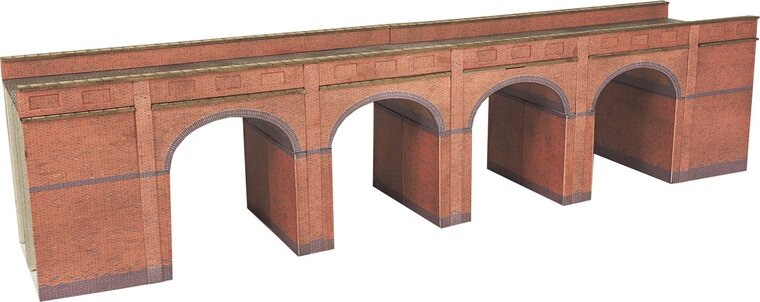 Bouwpakket N: dubbelspoor viaduct - rood baksteen - Metcalfe - PN140