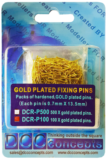 100 stuks goud beklede pennen - DCC concepts - werkende wisselstangen