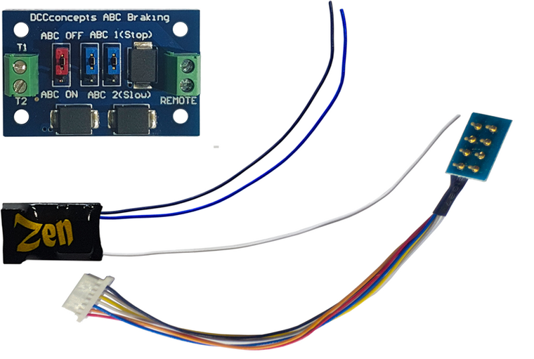 Zen Black kleine decoder - 8 pin met ABC module - DCC concepts