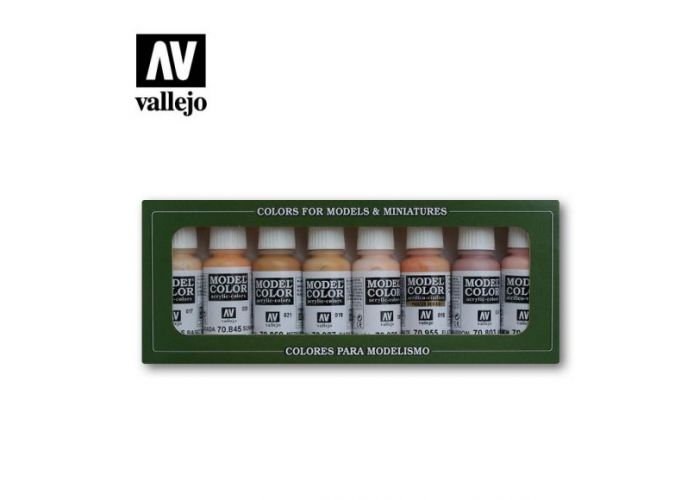 Vallejo huidtonen kleuren set Model - waterbasis verf | engelsmodelspoor.shop